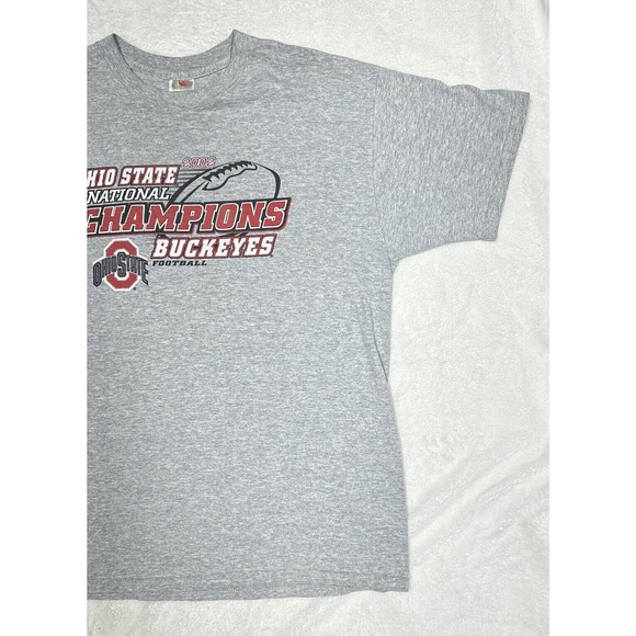 VTG Ohio State Buckeyes 2002 NCAA Football National Champions Gray T-Shirt Sz XL - Picture 3 of 9